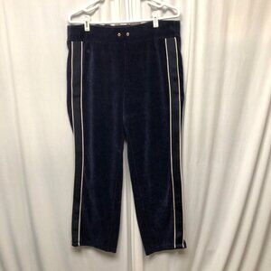 Lauren Ralph Lauren Velour Track Pants Womens Size Small Navy Athleisure Comfy